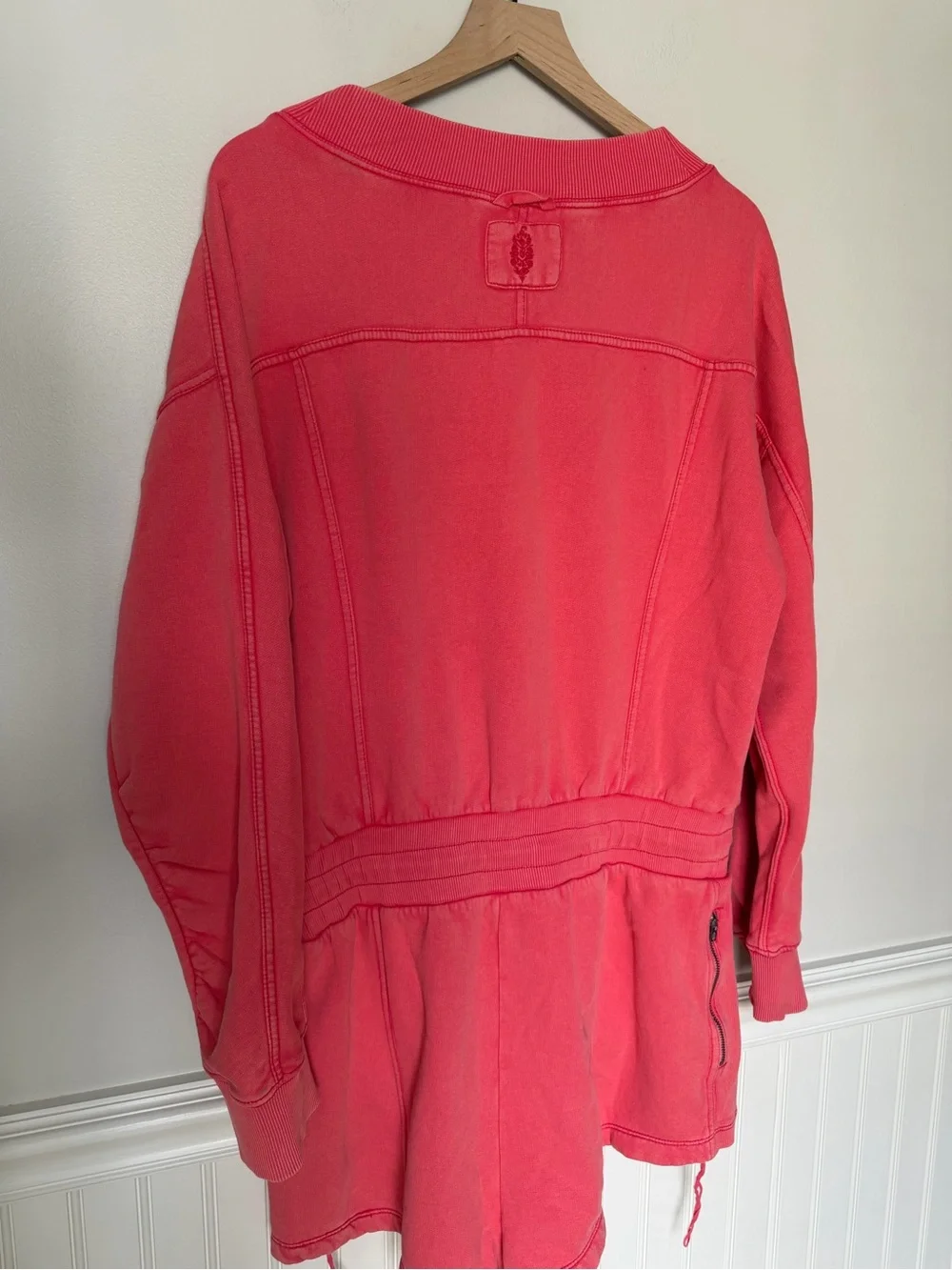 FP Movement by Free People Coral Pink Drawstring  Intercept Romper / NWT - Picture 7 of 12